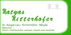 matyas mitterhofer business card