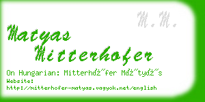 matyas mitterhofer business card